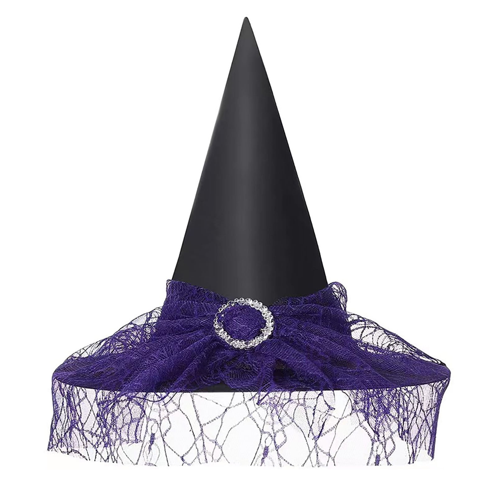 Cleanrance! Bxzhiri Aldult Halloween Witch Hat Mesh Hat Polyester Hat
