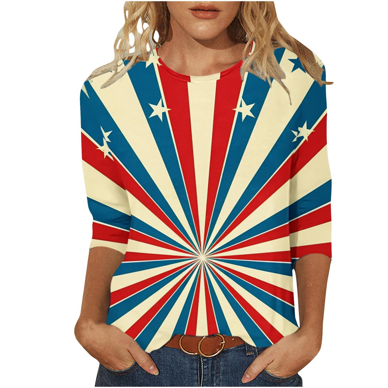 Cardigan Donna Con Bandiera Americana - Maglia Aperta Con Bottoni, Maniche Lunghe E Tasche - Stile Vintage Y2K