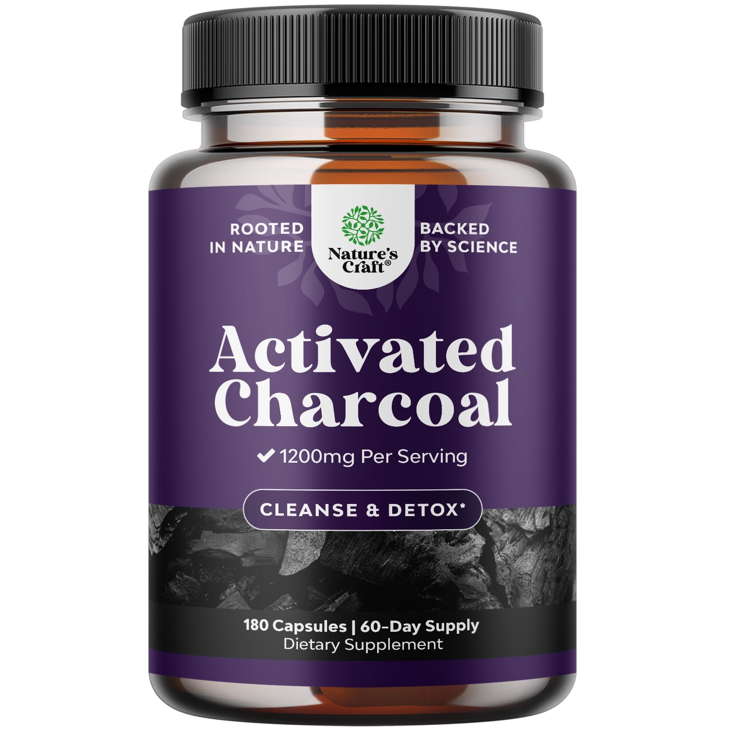 Cleanse and Detox Activated Charcoal Capsules Purifying Detox Pills