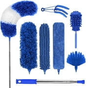 Cleanse Home 8PCS Microfiber Duster with Detachable Extension Pole(Stainless Steel) 30-100" Duster Cleaning Kit