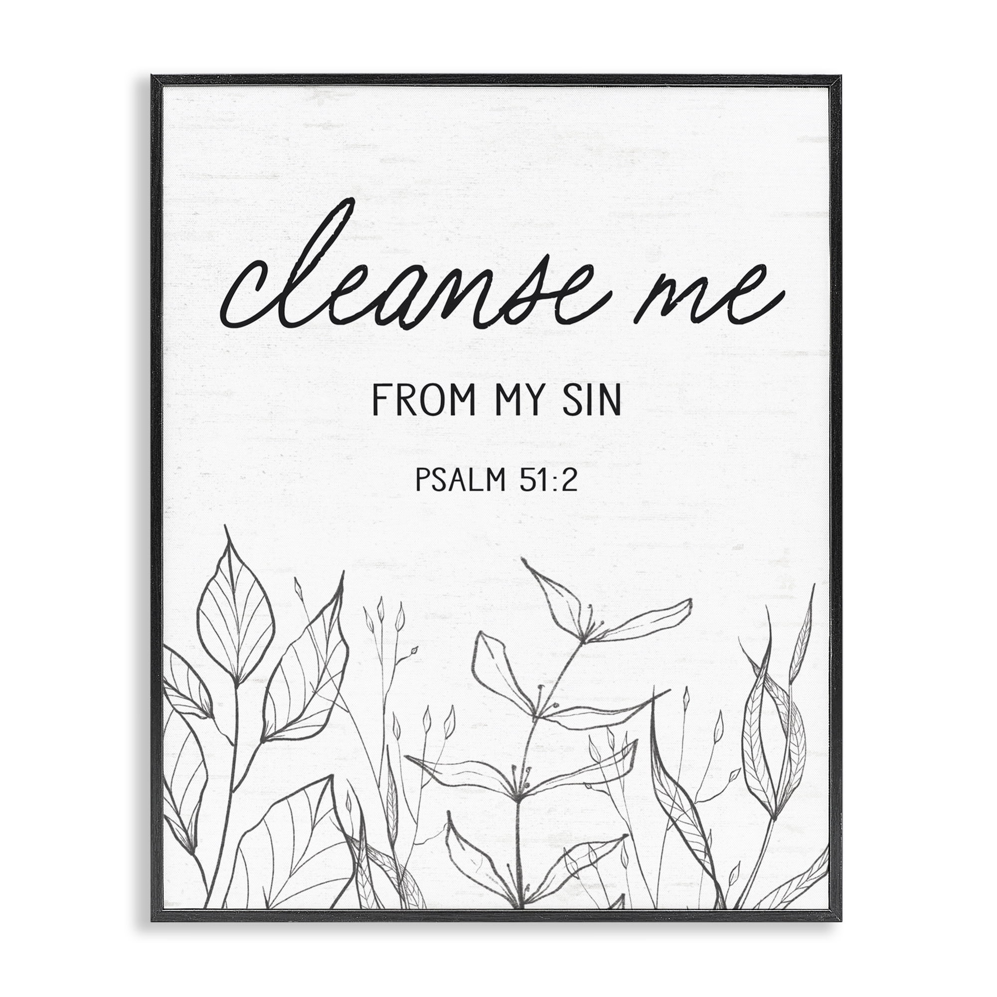 Cleanse Me From Sin Black Framed Giclee Art, design by Lettered and Lined