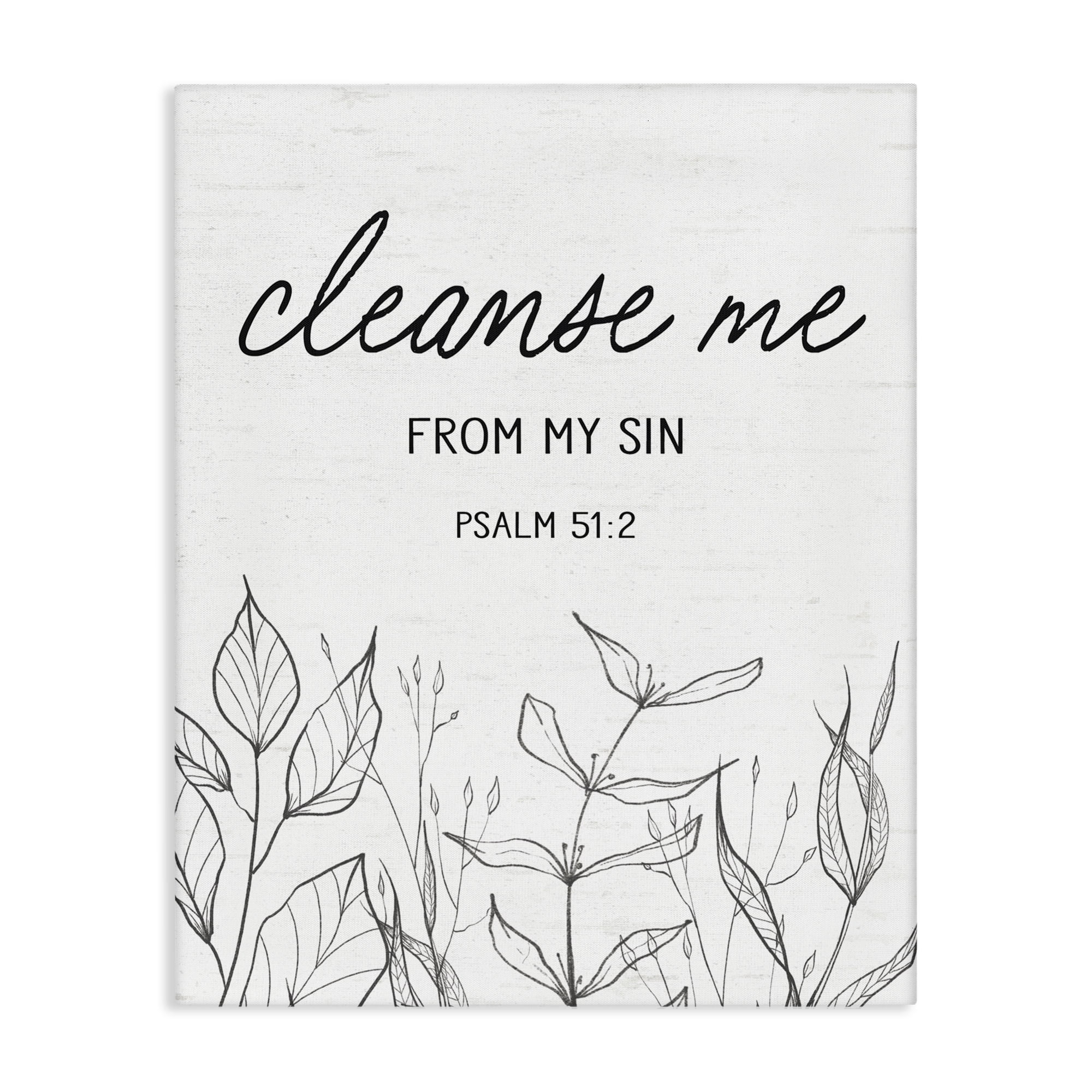 Cleanse Me From Sin Canvas Wall Art, design by Lettered and Lined