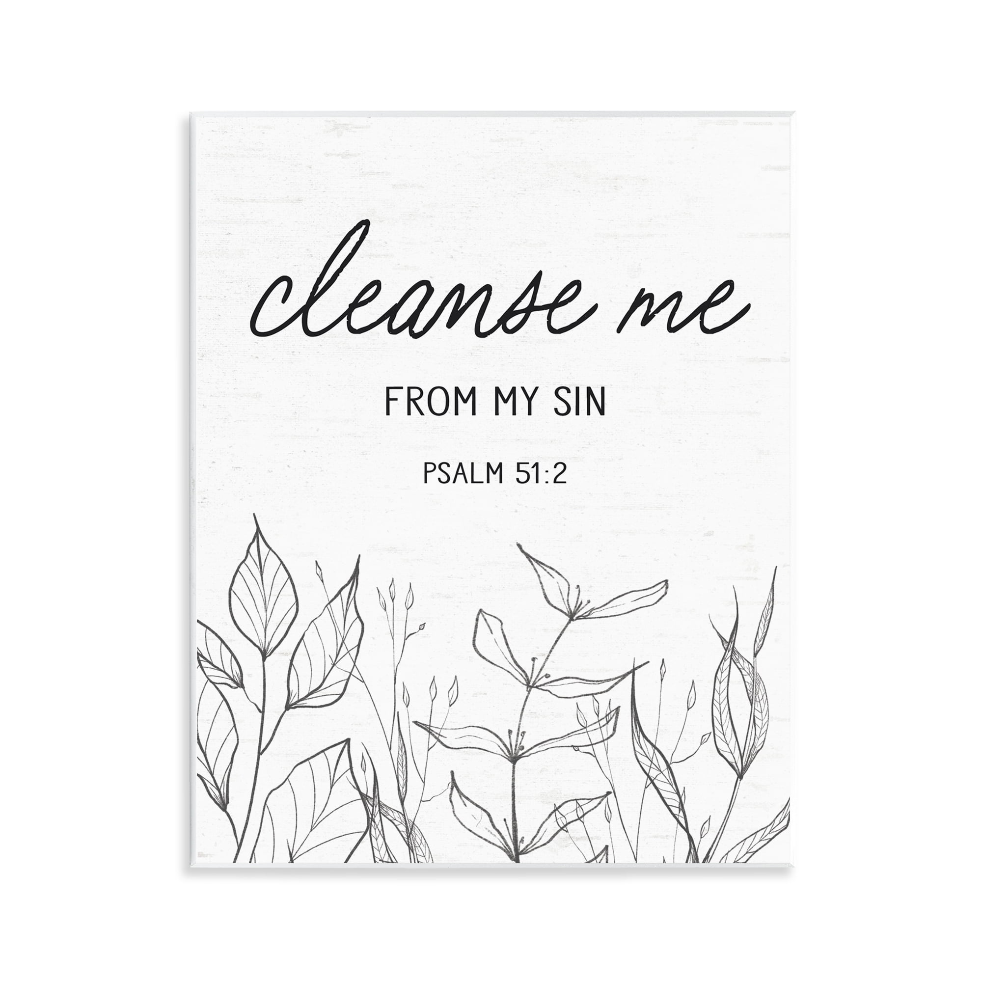 Cleanse Me From Sin Wall Plaque Art, design by Lettered and Lined