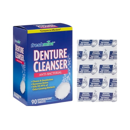 Freshmint Self-Cleaning Antimicrobial Daily Denture Cleanser Tablets 90 Count