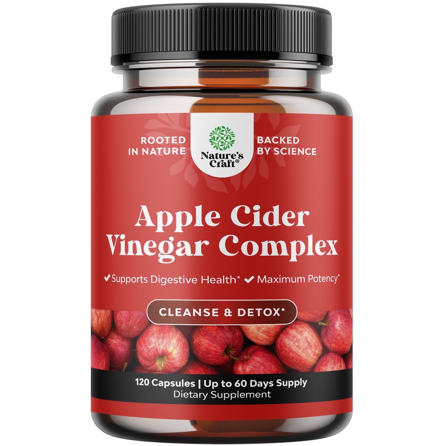 Cleansing Apple Cider Vinegar Capsules - ACV Deep Cleanse and Detox Pills for Gut and Digestive Health with Slimming Cayenne - Extra Strength ACV for Hunger Gut Cleanse and Full Body Detox 120 Count