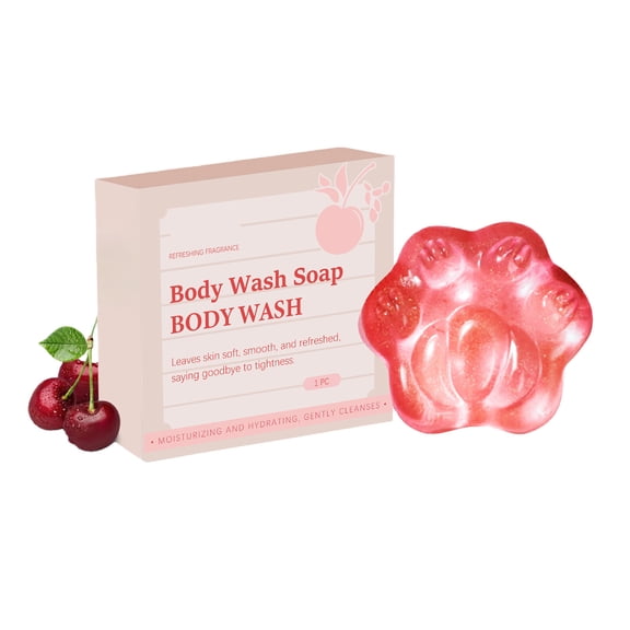 Cleansing Tart Cherry Soap Bar with Refreshing Scent - Eco-Friendly Body Wash Women Love - Cherry Solid Bar Soap for Daily Use - Silicone, Sulfate and Paraben Free