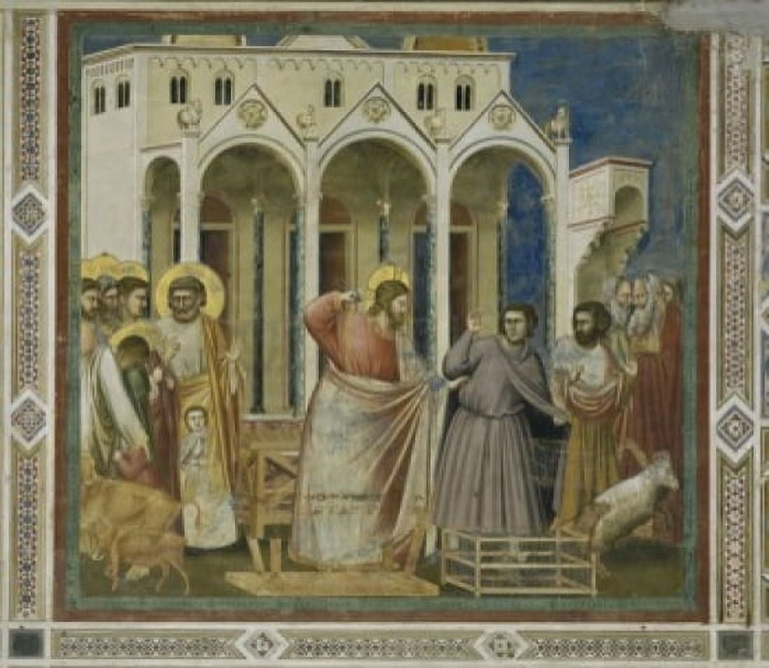 Cleansing of the Temple Giotto di Bondone (c 1266-1337 Florentine) Fresco Arena Chapel Cappella degli Scrovegni Padua Canvas Art - Giotto di Bondone (24 x 36)