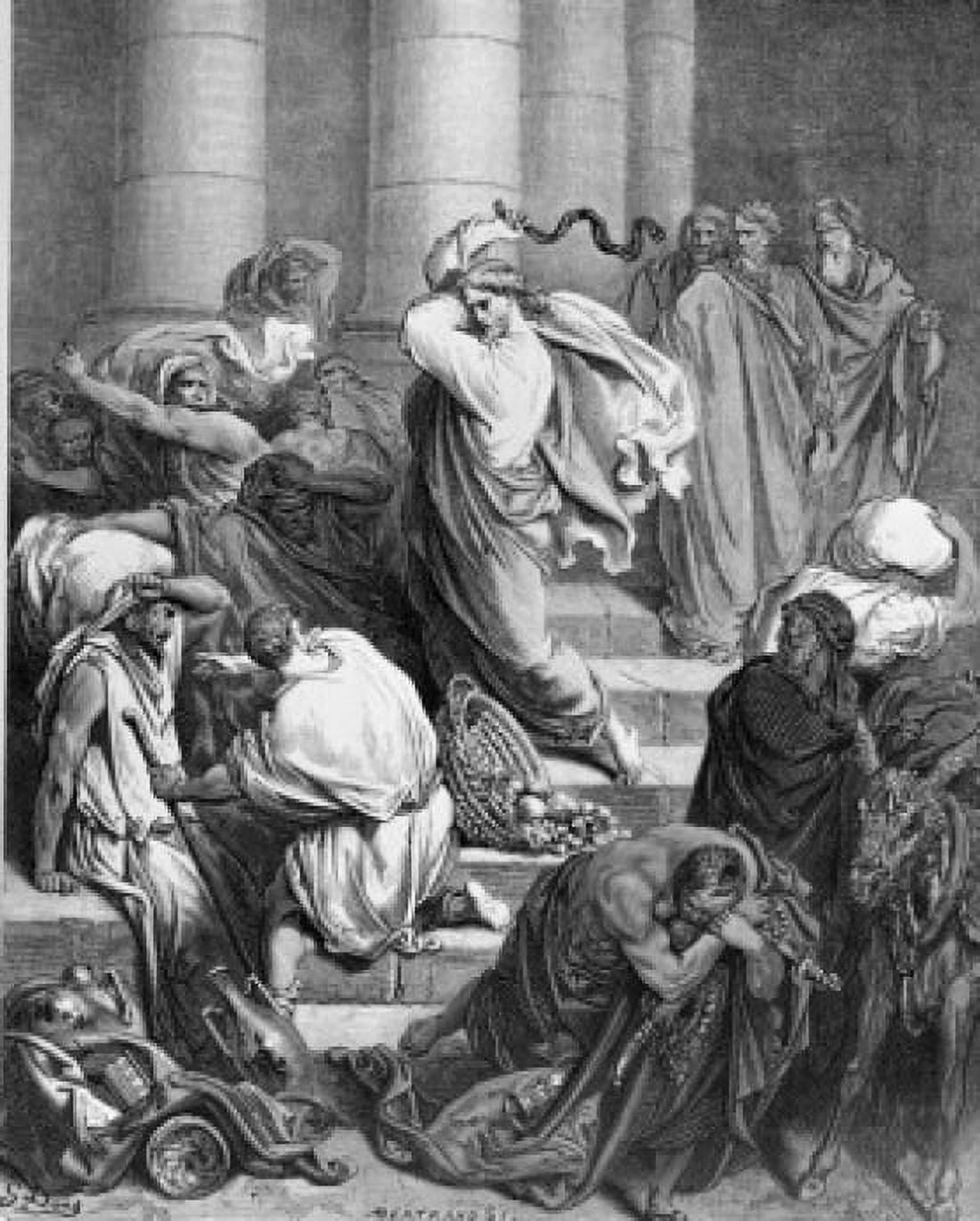 Cleansing the Temple by Gustave Dore 1832-1883 Canvas Art - Gustave Dore (24 x 36)