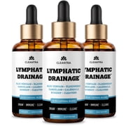 Cleantra Lymphatic Drainage Support Drops - 10-in-1 Herbal Supplement Blend Complex-3 Packs