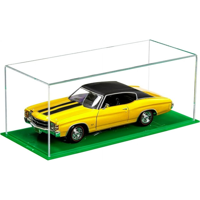 Clear 1:18 Model Car Display Case with Green Base (V63/A116) - Walmart.com