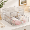 Stackable Bra Storage Solution Clear-1 Cell-1 Pack Underwear Drawer Organizer Stackable Closet Storage ...
