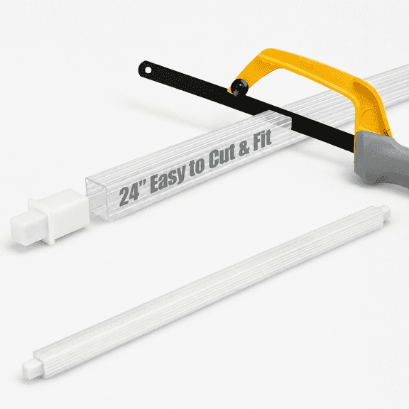 Clear 1-pack Adjustable Cut-to-Fit Plastic Towel Bar Replacement Rod