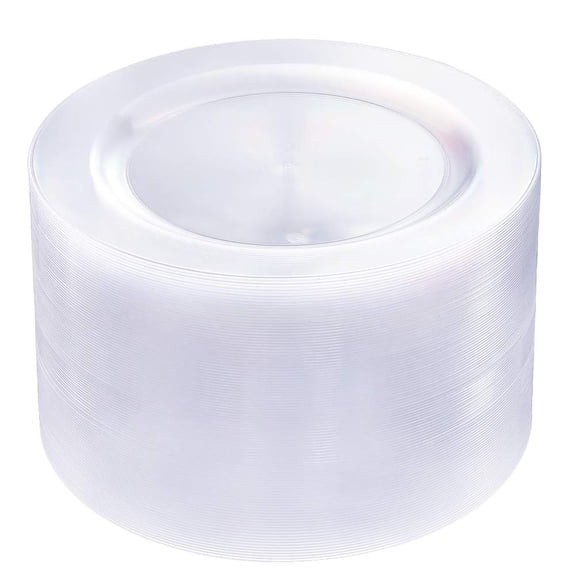 Clear 10.25inch Disposable Plastic Dinner Plates for Weddings and Parties