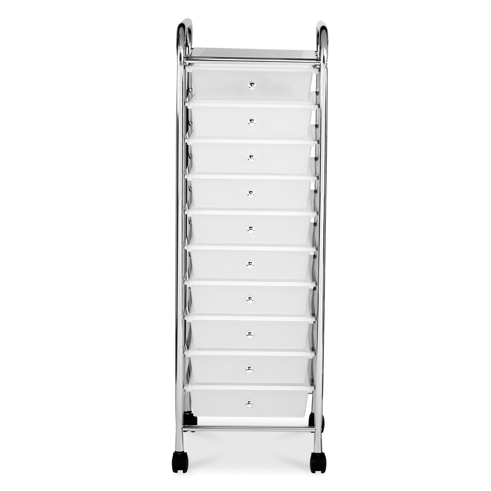 Simply Tidy Clear 10-Drawer Rolling Storage Carts - Chrome Frame with ...