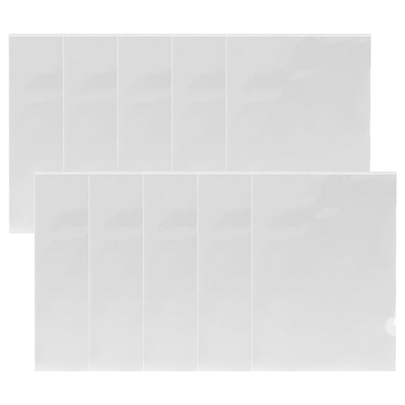 Clear 10-Pack Plastic Document Folder, 31x22cm, L-Shaped Clip, Durable PP Material for Office & Home Use