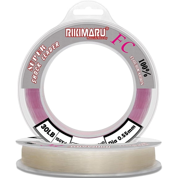 Clear 100% Fluorocarbon Fishing Leader, Superior Impact & Abrasion Resistant Fluoro Line, Faster Sink Rate vs Mono Line, Wide 2LB-150LB Options for Bass, Trout, Inshore Saltwater Angling