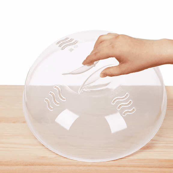 Clear 11.5 Inch Microwave Splatter Cover With Easy Grip Handle