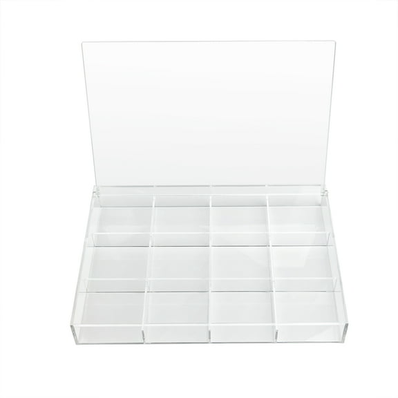 Clear 12-Compartment Divided Tray with Lid for Craft Storage by Bead Landing 13.6" Tray for Organizing Beads - Jewelry Findings & Small Craft Supplies - 6 Pack