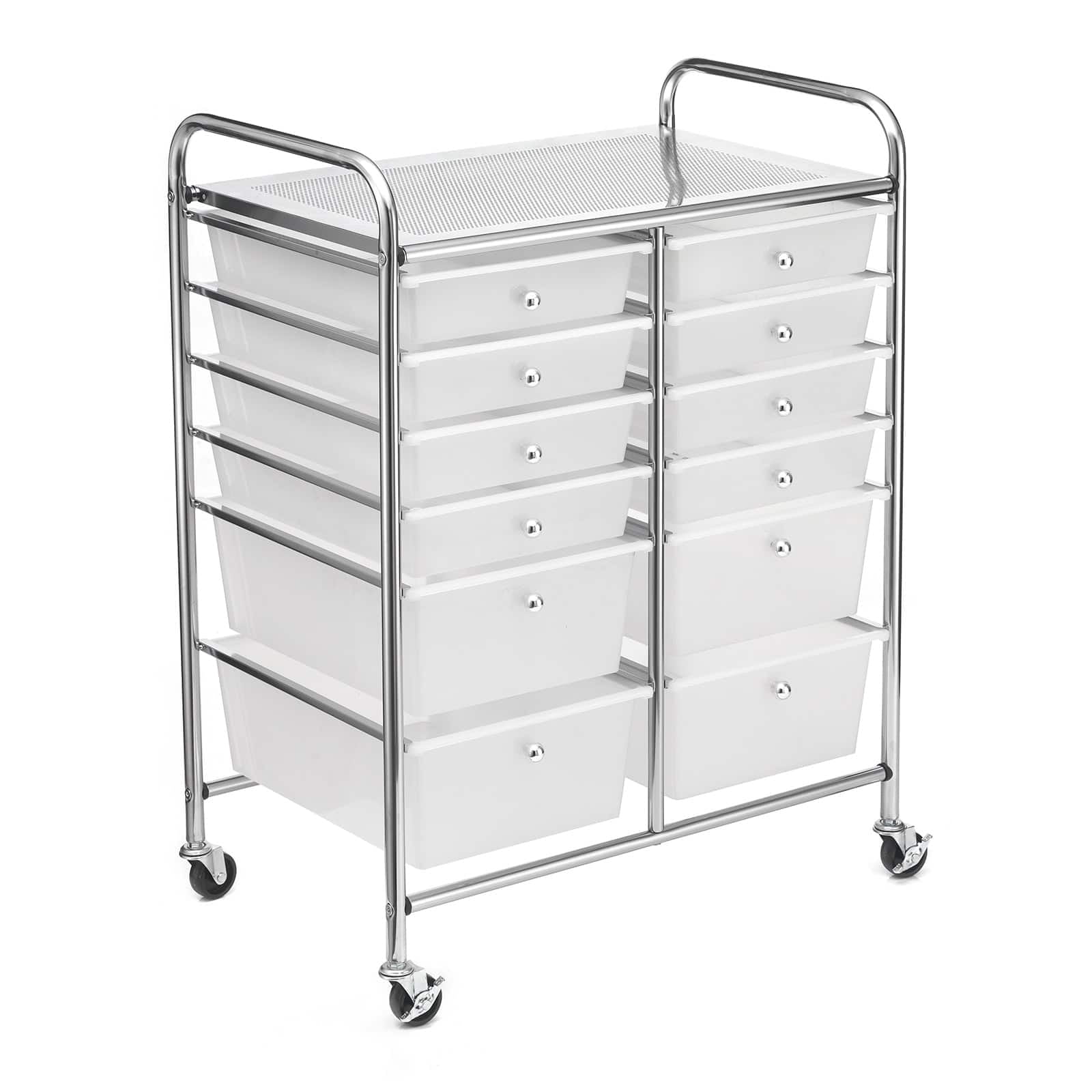 Clear 12 Drawer Rolling Cart by Simply Tidy - Storage Cart for Crafting  Supplies, Home, Office, and School Organization - 1 Pack 