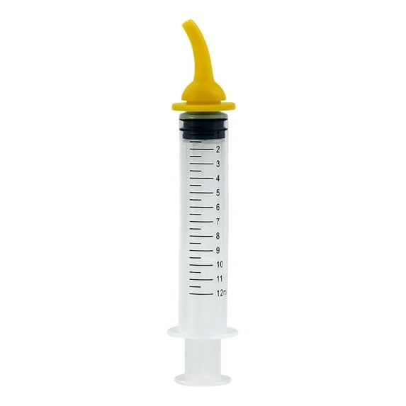 Clear 12ml Pet Feeding Syringe with Measurement Marks - Cat Dog Liquid Medicine Dispenser with Nipple Feeder - Ideal for Kittens Puppies Post Surgery Care Hydration and Medication Administration