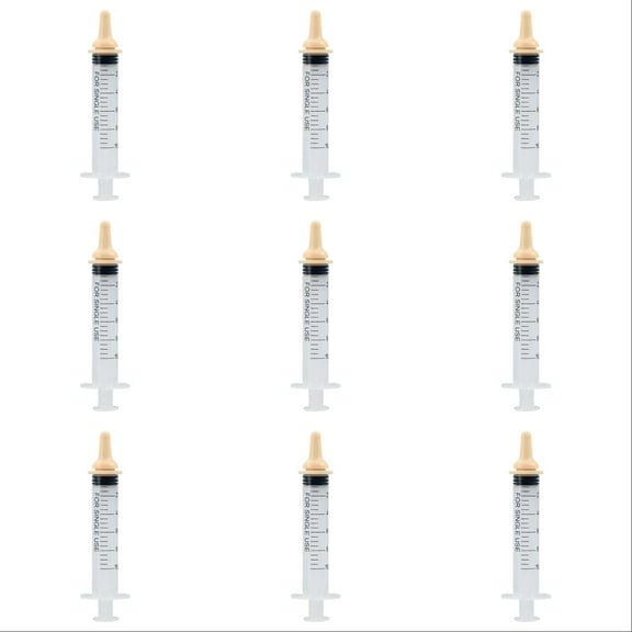 Clear 12ml Pet Feeding Syringe with Measurement Marks - Cat Dog Liquid Medicine Dispenser with Nipple Feeder - Ideal for Kittens Puppies Post Surgery Care Hydration and Medication Administration