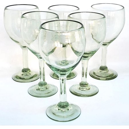 Clear 13 oz Wine Glasses (set of 6), Recycled Glass, Lead-free, Toxin-Free (13 oz Wine)