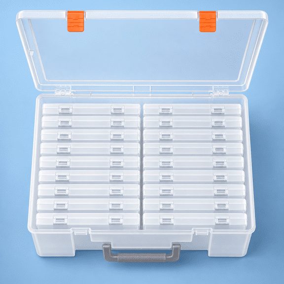 Clear 18 Boxes Plastic Photo Storage Organizer for 4x6 Pictures Craft Supplies