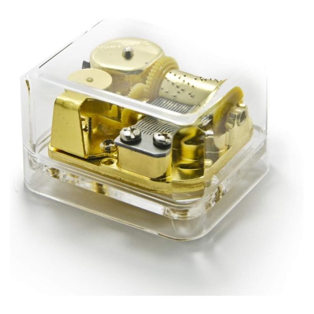 Clear 18 Note Box Musical Paperweight Many Songs to Choose Your