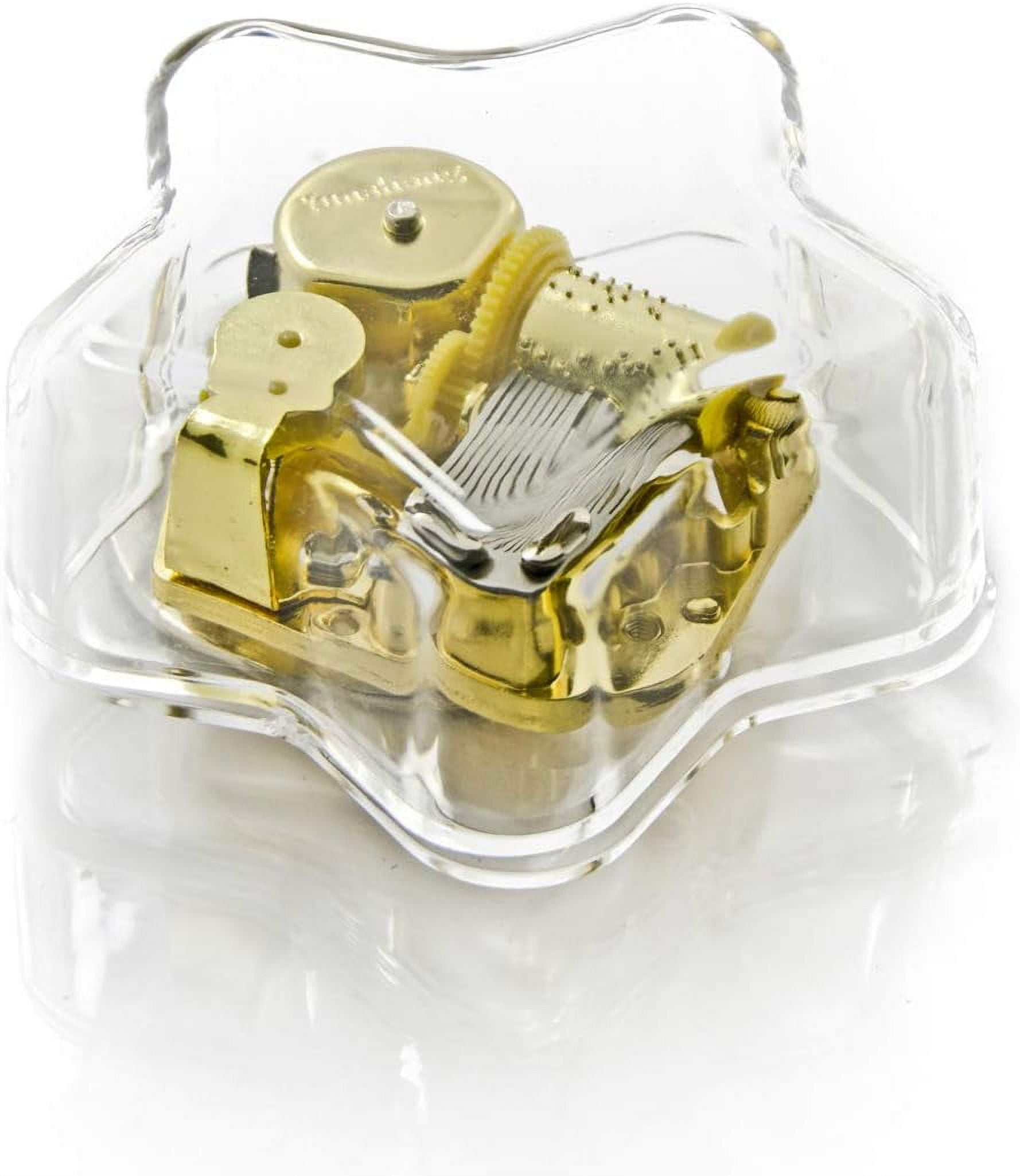 Clear 18 Note Star Shaped Musical Paperweight Many Songs to Choose