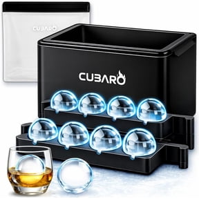 Clear 2-Inch Ball Ice Mold (8-Pack) BPA-Free Silicone with Directional Freezing