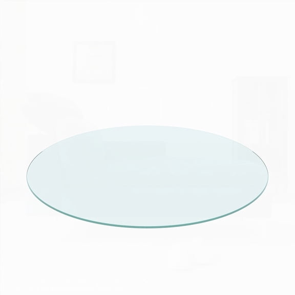 Clear 20" Inch Round Tempered Glass Table Top with 1/4" Inch Thick Flat Polished Edge