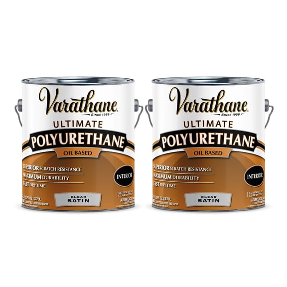 2 Pack, Clear, 275 VOC, Varathane Ultimate Satin Polyurethane Oil-Based-242176, Gallon