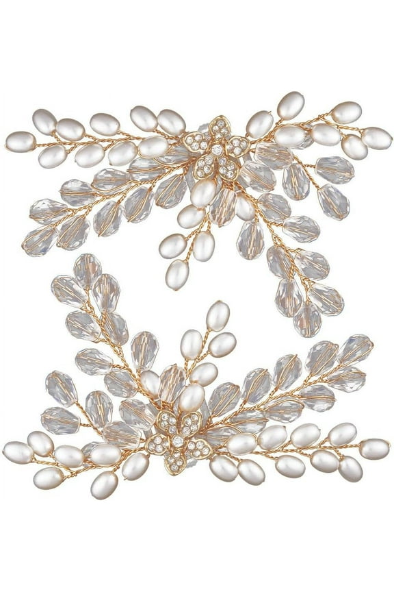 Clear 2Pcs Decorative Clips for Shoes Pearl Shoe Clip Rhinestone Shoe Buckles Bridal Shoes Charms Detachable Jewelry Flower Decoration for Women Girls Party Wedding DIY Craft