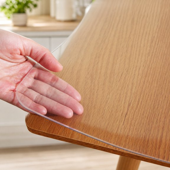 Clear 2mm Thick Table Protector Cover 60x72 Inch Plastic Table Cover, Desk Mat Pad for Dining, Coffee, Writing Desk Protection