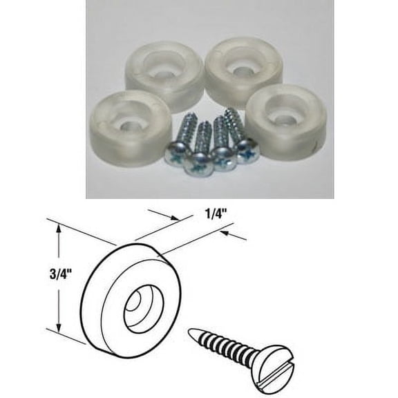 Clear 3/4" Shower Door Bumpers Set