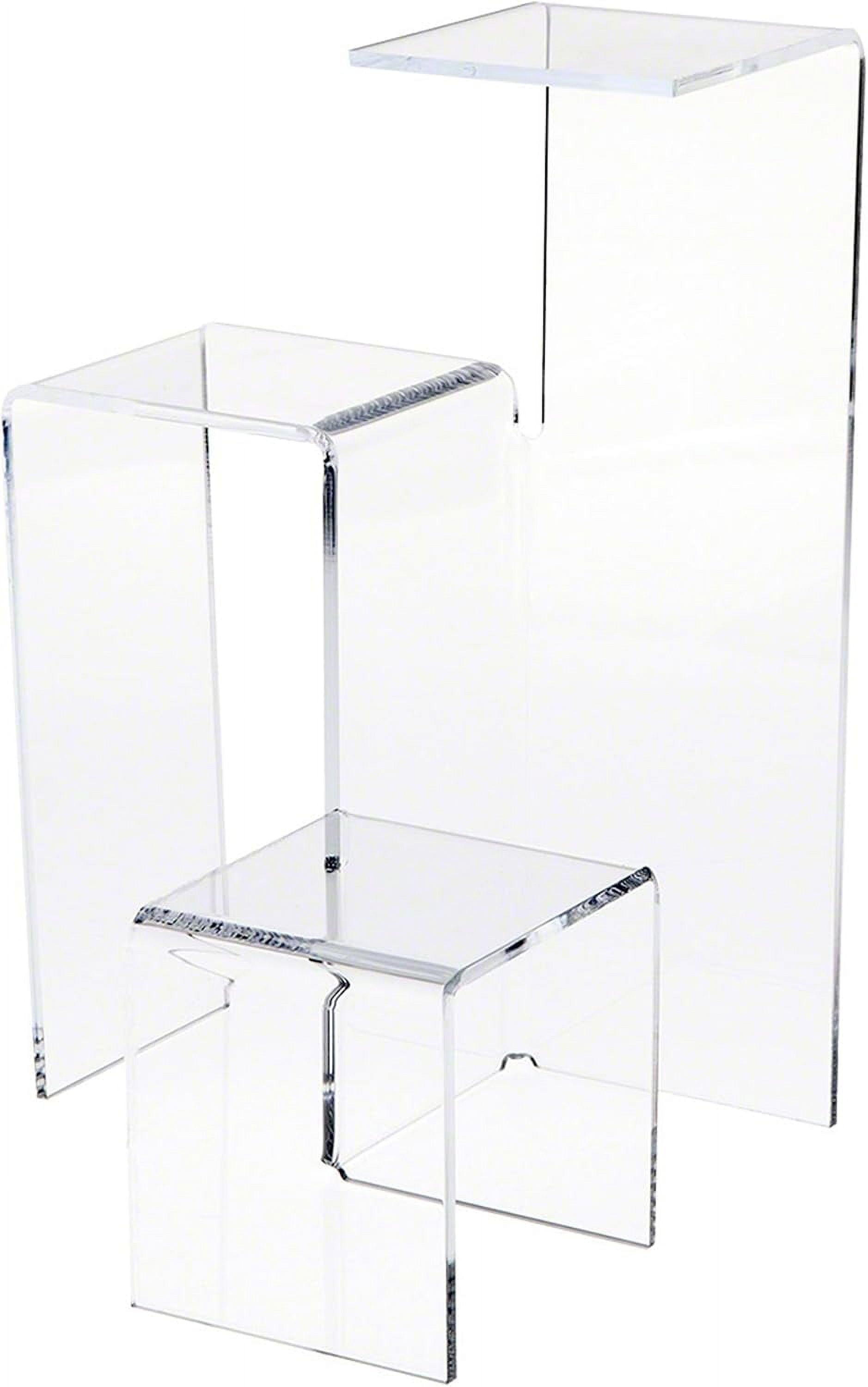 Clear 3-Level Stair-Stepped Display Riser, 12.125