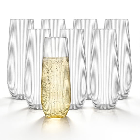 Clear-36pcs Plastic Cups 9oz Disposable Stemless Toasting Glasses for Weddings Bars Events