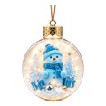 Clear 3D Christmas Tree Hanging Ball Ornament with Festive Snowman ...