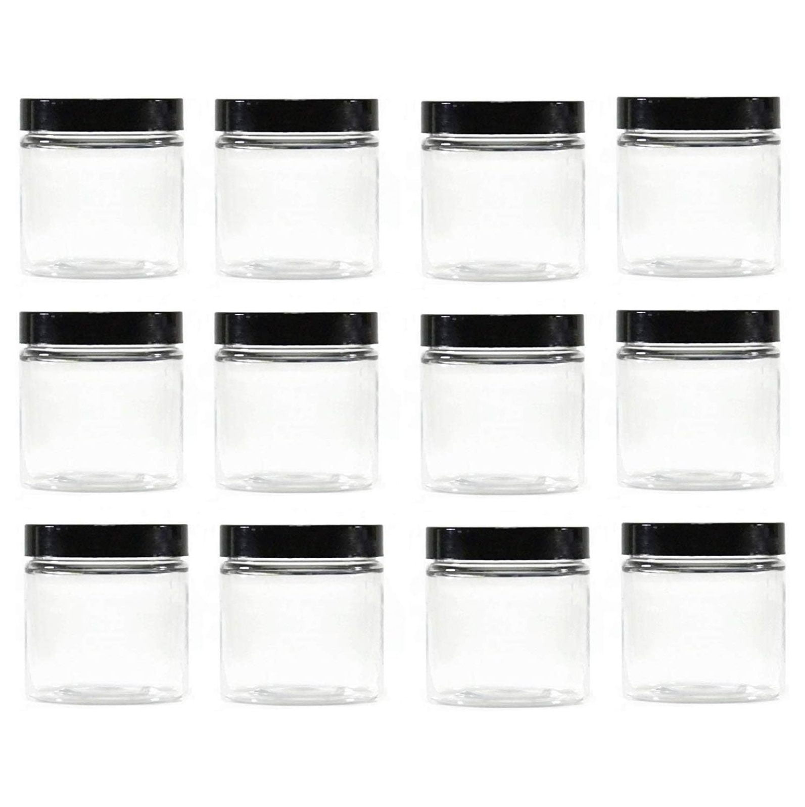 Amber 4 Oz Glass Jars With Black Lids - Pack Of 12 - BPA Free, Perfect For DIY, Crafts, Spices, Salves & More