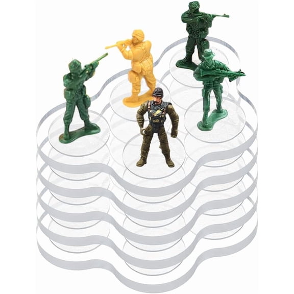 Clear 4 pcs Acrylic Movement Tray 25.8mm 5-Figure Circle Display Tray 5-Model Cloud Formation Movement Tray Clear Acrylic Display Base for Figure Model Age of Sigmar Bolt Action Flames of War