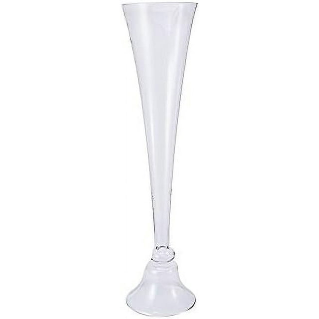 Clear 40Inch Tall Reversible Glass Trumpet Vases Centerpieces Wedding