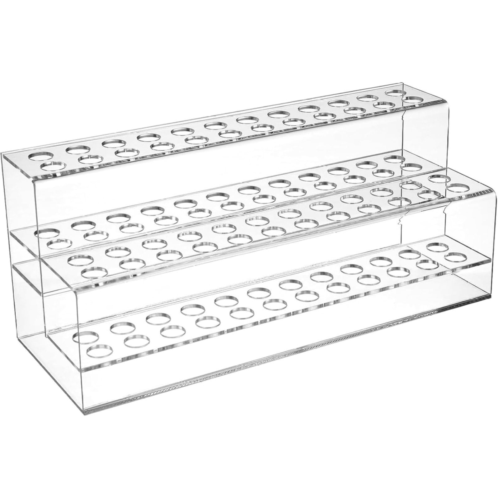 Clear 48-Slot Acrylic Pen Holder & Makeup Brush Organizer – 2-Tier ...