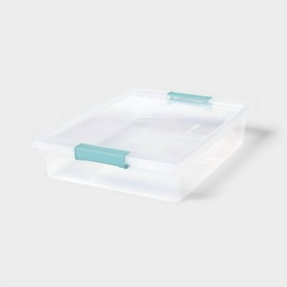 Clear 5.8qt Plastic Storage Bin Multi-Purpose Stackable Organizer