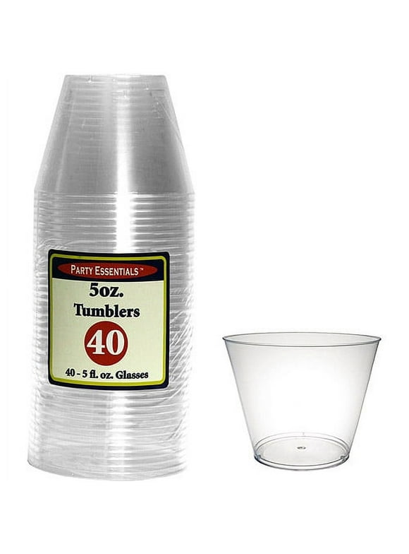 Clear 5-Ounce Plastic Tumblers, 40-Pack