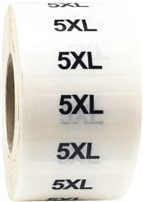 Clear 5XL Clothing Size Strip Stickers | 1.25 x 5