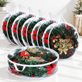 Clear 6 Pack Plastic Wreath Storage Containers with Dual Zippers and ...