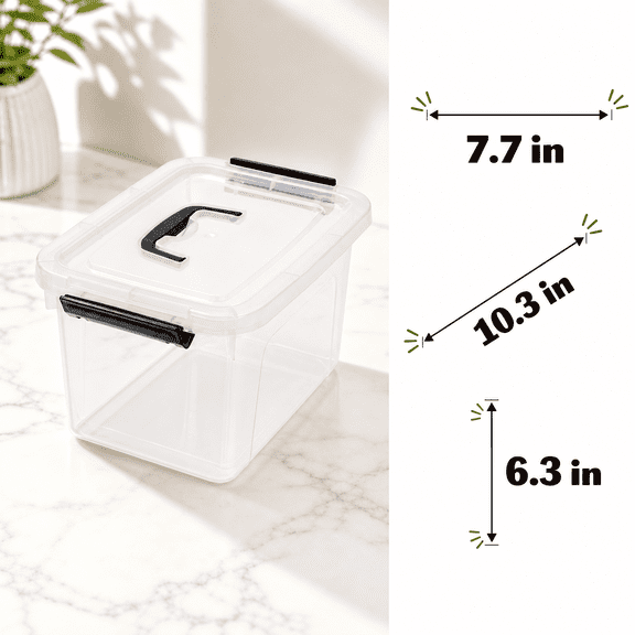 Clear 6 QT Plastic Storage Latch Box 6-pack