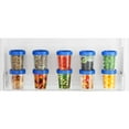 thumbnail image 1 of Clear 9oz Twist cap Salad Dressing Containers, Airtight Leakproof Condiment Cups with Blue Screw Lids, Reusable & Stackable Containers for Dips, Dressings, Snacks, and Meal Prep, 1 of 9