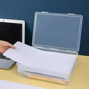 Clear A4 A5 File Box Document, Rectangle Storage Containers, Plastic Storage Box File Organizer Box, Paper Case with Buckle Office Supplies for Pins, Books, Screws and Battery