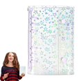 thumbnail image 1 of Clear A6 Binder Cover Pvc 6-Ring Budget Binders Refillable Notebook Shell Protector Laser Star 2 Buttons Closure For Envelopes Style E, 1 of 6